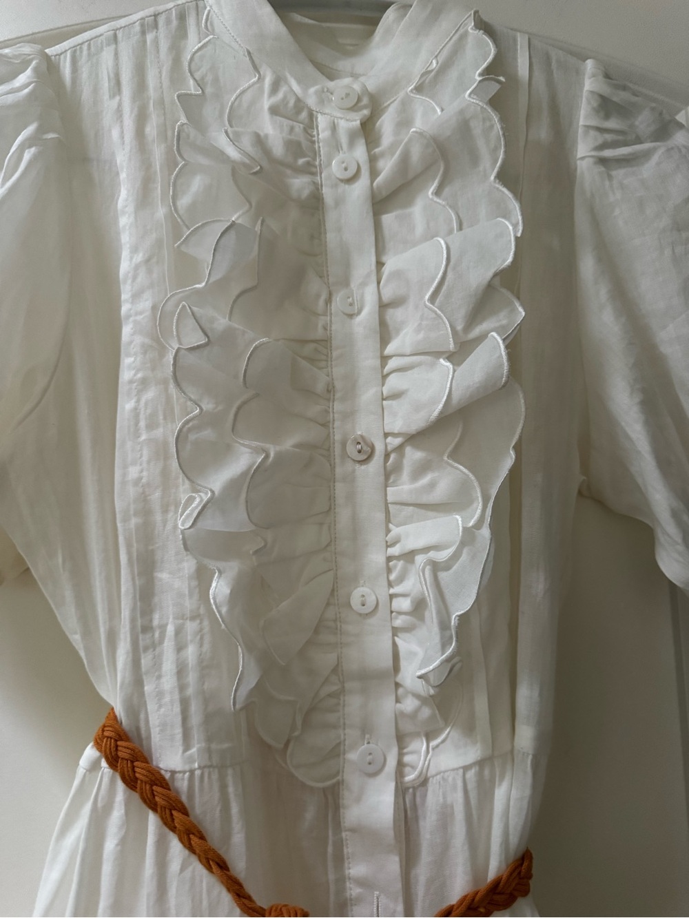 Amelie Scallop Frill Ramie Dress - Picture 7 of 8